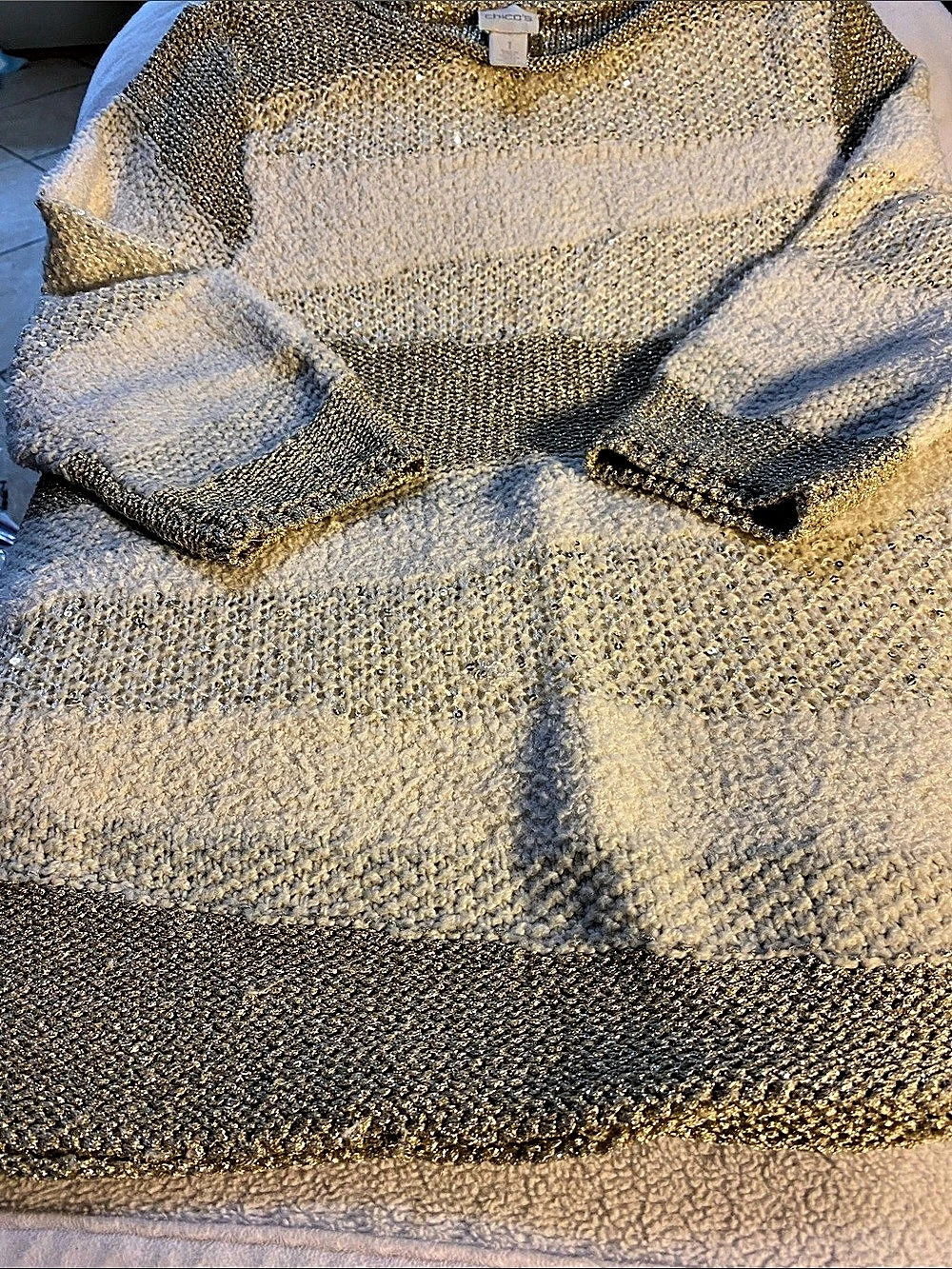Chico's Color Block Sweater Size 1.5 Like New